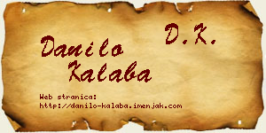Danilo Kalaba vizit kartica